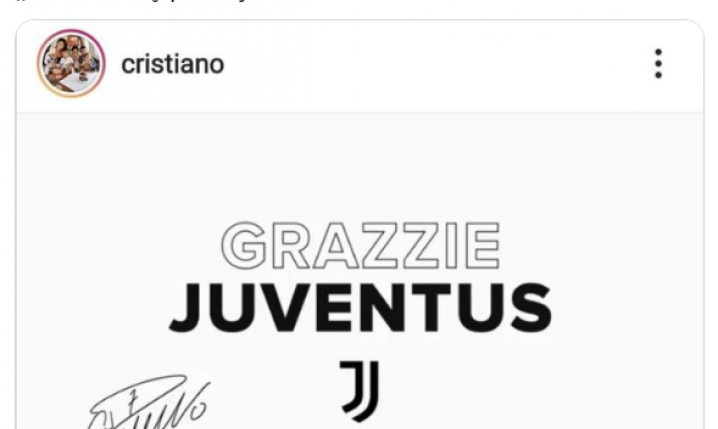 Cristiano ŻEGNA SIĘ z Juventusem grafiką z BŁĘDEM xD